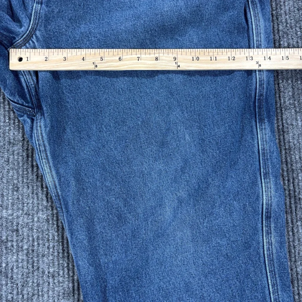 Duluth Trading Co Flannel Lined Jeans Mens 44x30 Blue Denim Plaid Lining